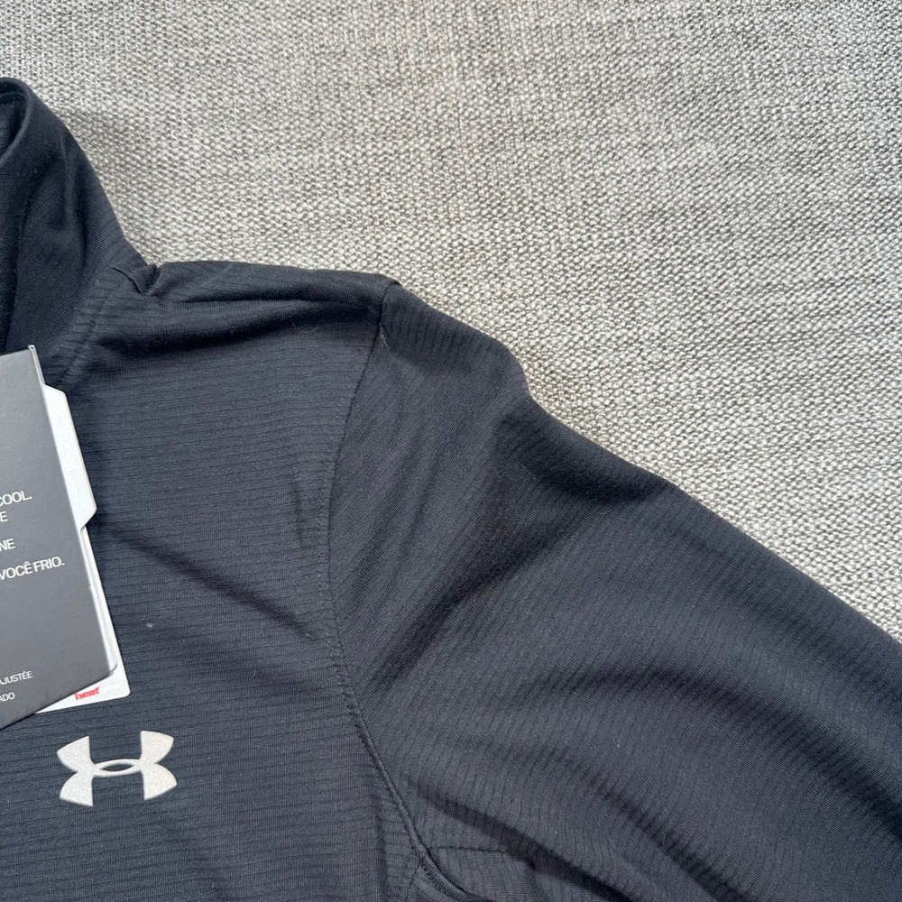 Under Armour Quarter Zip Women XS Black NEW HeatGear Running Pullover Fitted - Picture 4 of 9